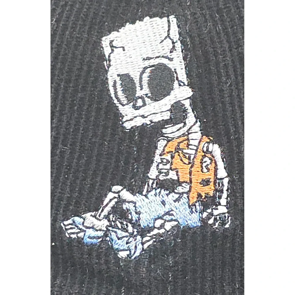 MAD Engine The Simpsons Bart Skeleton Corduroy Baseball‎ Cap Black Strapback Hat